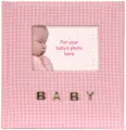 Детский фотоальбом, альбом для фотографий 10х15, 100 фото, ткань, baby, розовый GF 4881