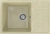 Мойка кухонная Practik PR-M 600-002 прямоугольная, 60x42, мойка для кухни, с крылом, бежевая, российская