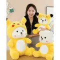 Мягкая игрушка Мишка в костюме Пикачу 65 см / Игрушка обнимашка антистресс плюшевый медведь в костюме с капюшоном