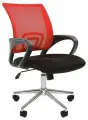 Офисное кресло CHAIRMAN 696 с хромированной крестовиной, ткань/сетка, черный/красный