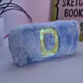 Пенал-косметичка пушистый с буквой D