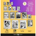 Набор фоторамок 16шт серебро на стену (гарантия целости!), рамки для фотографий, фоторамки для фотографий, комплект коллаж настенные, рамки небьющиеся (10 х 15 см, 15 х 21 см, 21 х 30 см, 30 x 40 см), серебро , TENKO DECOR, 16 шт.