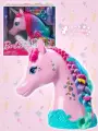 Торс для причесок и макияжа Торс для причесок Барби Единорог с аксессуарами и мерцающими наклейками