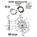 Шайба Ф24 многолапчатая ГОСТ 11872, DIN 5406 сталь 100 шт