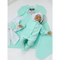 Конверт для новорожденных ALMeretskaya Мятный Зайка, хлопок, на выписку, 0-6мес