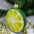 Irena-Co елочная игрушка, стекло Долька лайма круглая (7х5,5х1,5см)