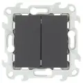 Двухклавишный выключатель (Графит) Simon 24 (комплект 2шт)