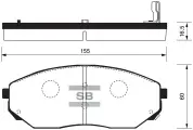 Колодки тормозные KIA SORENTO 02- передние SP1153 Sangsin brake арт. SP1153