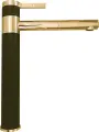 Смеситель для кухни Alveus Zina 1136511 с поворотным изливом, бронзовый, черный, матовый, глянцевый, однорычажный, латунный, с керамическим картриджем