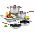 Rondell Набор 8 предметов: Кастрюли с/кр 20см (3,0л), 24см (5,6л), ковш с/кр 16см (1,4л), сотейник б/кр 24см, сковорода б/кр 20см Savvy1662
