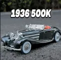 Коллекционная масштабная ретро модель Mercedes-Benz 500 K 1:24Модель автомобиля (металл, свет, звук)