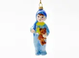 Елочная игрушка Мальчик с плюшевым мишкой