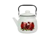 Чайник эмалированный 3,5л с принтом «Гранаты», эмалированная сталь, удобная ручка, крышка с фиксатором