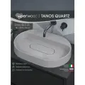 Раковина для ванной накладная кварцевая Uperwood Tanos Quartz 55 см, овальная, без отверстия для смесителя, жасмин