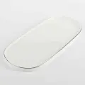 Блюдо, Kuchenland, 25х11 см, фарфор F, овальное, белое, Ideal silver