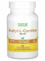 Ацетил-L-карнитин, 500 мг, 60 растительных капсул, Super Nutrition