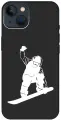 Силиконовый чехол на Apple iPhone 13 / Эпл Айфон 13 с рисунком Snowboarding W Soft Touch черный