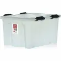 Контейнер на роликах с крышкой Rox Box . 120 л. прозрачный