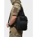 Однолямочный тактический рюкзак черный