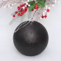 Новогодний шар 20 см «Глиттер», черный, пластик, для елки и декорирования