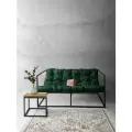 Диван лофт прямой, уличный, в офис, на балкон, на веранду, в гостинную, кухонный, минимализм, Лофтовик + кожзам зеленый