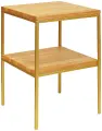 Cтолик журнальный золотой, натуральный дуб, 400*400*600, NORMAN