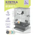 Клетка для птиц разборная PetTails, шаг прута до 11мм, 42*30*h62,7см, серая