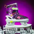 Коньки ледовые раздвижные SPORT COLLECTION Violet с мехом 33-36