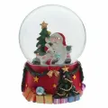 Фигурка в стеклянном шаре Дед Мороз музыка от ключа, D10 см, 10х10х14 см