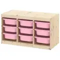 Стеллаж Труфаст горизонтальный с контейнерами, розовый