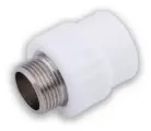 Муфта переходная с наружной резьбой 25 мм x 3/4 полипропиленовая PPR белая Valfex (6шт)