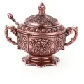 Сахарница с ложкой и крышкой, Медь