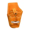 Сумка поясная для инструмента , кобура на пояс для шуруповёрта кожаная со скобой для рулетки