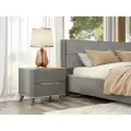 Тумба прикроватная напольная Стефания, с двумя ящиками, 55,7х49,8х42,8 см, Дуб маувелла/Оникс серый, матовая