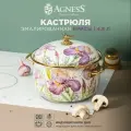 Кастрюля эмалированная Agness с крышкой IRISES 4,8 л, 22 см