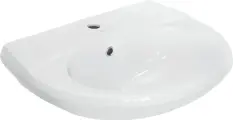 Раковина подвесная Sanita Виктория WB. PD/Victoria/60-C/WHT. G/S1 60 подвесная, 61, 6 см, фарфоровая, раковина для ванной, белая, полукруглая, со сливом-переливом