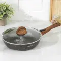 Сковорода KUKMARA Granit ultra, d 26 см, стеклянная крышка, антипригарное покрытие, съёмная ручка, алюминий, коричневая