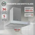 Кухонная вытяжка MBS MARANTA 160 WHITE GLASS/60 см/производительность 1030м3/ч, низкий уровень шума.