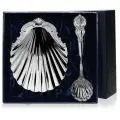 Набор Волна серебро кокильница с ложкой и футляром АргентА