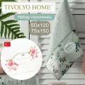Набор махровых полотенец Tivolyo Home Roseland lux ментоловый 2 предмета