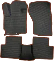 Коврики ЕВА для Mitsubishi Outlander XL (2006-2012) / Митсубиши Аутлендер ХЛ / Черные соты / Коричневый кант / комплект 5 шт.