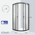 Душевой уголок Parly 90x90 ZF911B стекло матовое, профиль черный, с поддоном