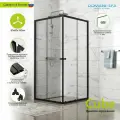 Душевой уголок Domani-Spa Cube 80х80, без поддона, черный профиль, ударопрочное закаленное стекло 4 мм