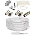 Кабель Tavzar RG-6U, антенный, 100м, с F-разъемами и TV-штекером, белый