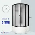 Душевая кабина Parly BETT B921 (90х90х215), с высоким поддоном, черный профиль, стекло матовое