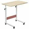 Складной прикроватный столик, регулируемая высота и колеса, 60х40 см, для рисования, ноутбука, учебы, чтения, дома или офиса, цвет: светлый дуб