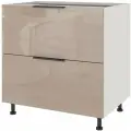 Кухонный модуль напольный Beneli COLOR, Капучино глянец/Белый, с 2 ящиками, 80х57,6х82 см