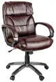 Кресло руководителя Helmi HL-E08 Receipt, экокожа коричневая