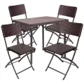Мебель садовая Green Days, Семейный, коричневая, стол, 78х78х70 см, 4 стула, 120 кг, WAK78+YC-041