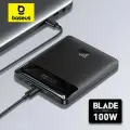 Универсальный внешний аккумулятор для ноутбука Baseus BLADE Power Digital Display, 20000mAh, 100W, Черный